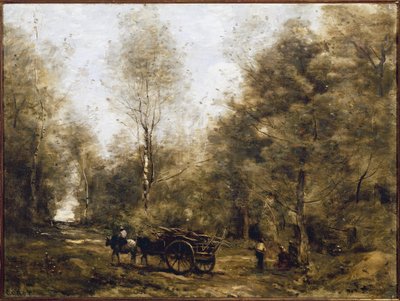 Cesta v lesích Wagnonville (olej na plátně od Jean Baptiste Camille Corot