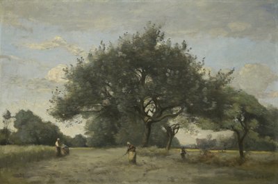 Jabloně v poli, kolem roku 1865?-70 od Jean Baptiste Camille Corot