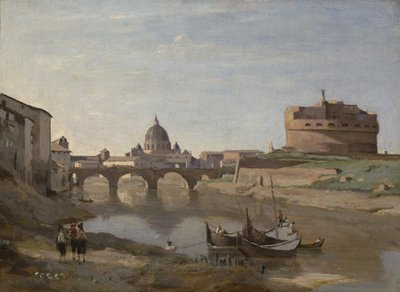 Castel Sant "Angelo, Řím, kolem 1830-32 od Jean Baptiste Camille Corot