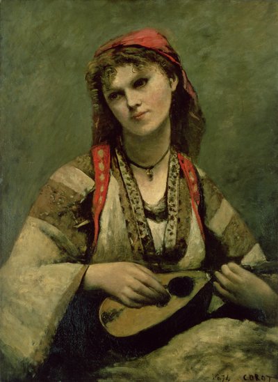 Christine Nilson (1843-1921) aneb Čech s mandolínou od Jean Baptiste Camille Corot