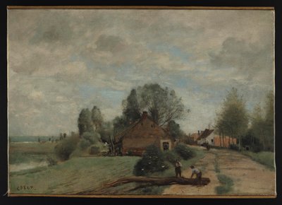 Corot - Die Straße zu den Holzfällern, Arleux-du-Nord, 1871, NMW A 24958 von Jean-Baptiste-Camille Corot