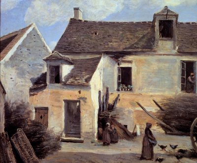 Nádvoří selského domu u Paříže Obraz Camille Corot (1796-1875) 19. století Sun. 0,46x0,56 m Paříž, Musee d