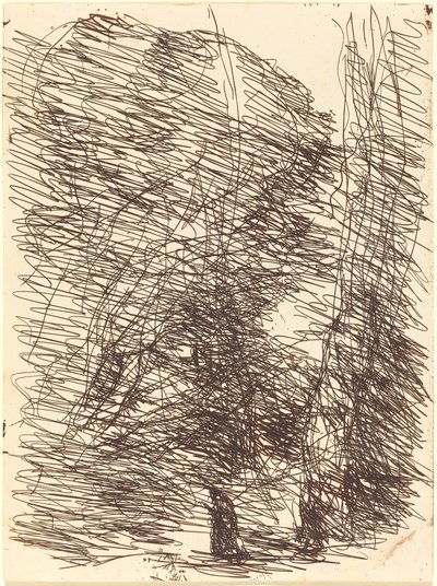 Dreamer under Tall Trees Snílek pod vysokými stromy, 1874. od Jean Baptiste Camille Corot