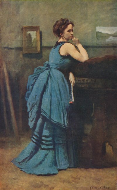 Žena v modrém, 1874, 1939 od Jean Baptiste Camille Corot