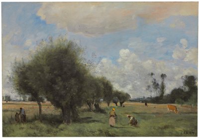 Pole poblíž Étampes, kolem 1855-60 od Jean Baptiste Camille Corot