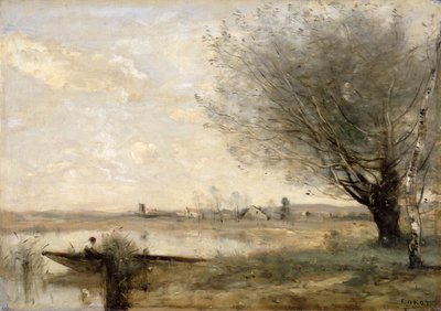 Fischer am Ufer vertäut von Jean-Baptiste-Camille Corot