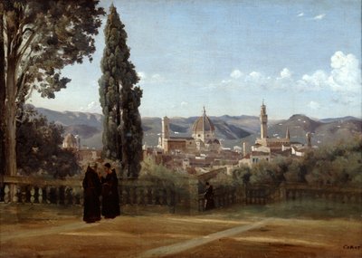 Florencie, pohled ze zahrad Boboli, 1835-1840 od Jean Baptiste Camille Corot