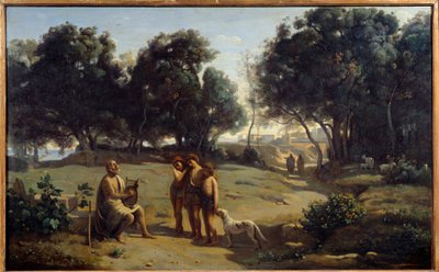 Homer und Hirten. Der griechische Dichter auf der Insel Pathmos von Jean Baptiste Camille Corot