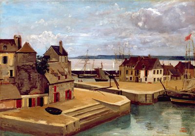 Honfleur, Domy na nábřeží, 1830 od Jean Baptiste Camille Corot