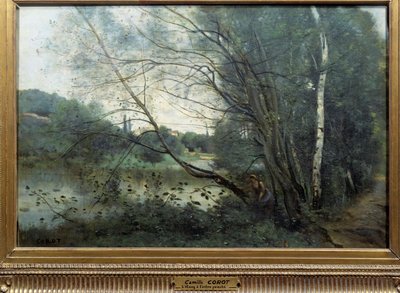 Rybník s olízaným stromem Obraz Camille Corot (1796-1875) Remeš z 19. století, Musee des Beaux Arts od Jean Baptiste Camille Corot