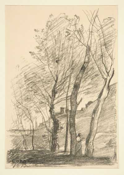 La Lecture sous les arbres (Čtení pod stromy) od Jean Baptiste Camille Corot