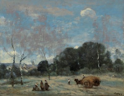 La Rentree des Foins in Marcoussis, 1870-74 von Jean Baptiste Camille Corot