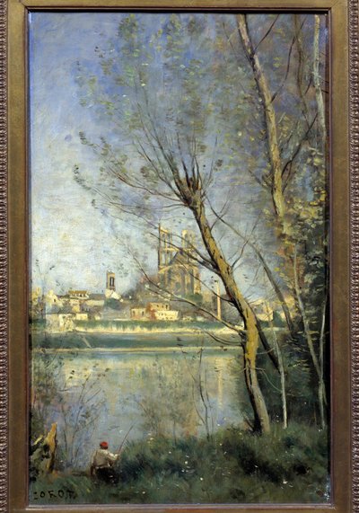 Katedrála v Mantes (Mantes-la-Jolie Yvelines) Obraz Camille Corot (1796-1875) 1865 Sun. 0,5x0,31 m Remeš, Muzeum výtvarných umění od Jean Baptiste Camille Corot