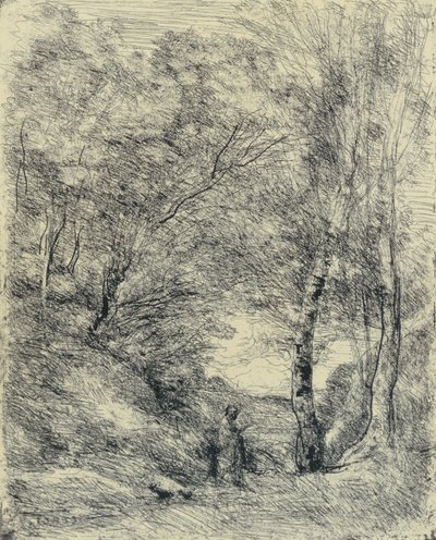 Horácova zahrada od Jean Baptiste Camille Corot