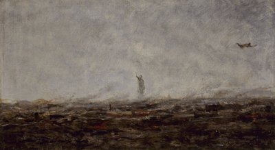 Le Rêve: Hořící Paříž, září 1870, v roce 1870 (olej na plátně) od Jean Baptiste Camille Corot