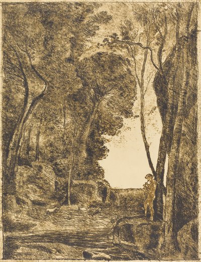 Malý ovčák, 1. talíř (Le Petit Berger) od Jean Baptiste Camille Corot