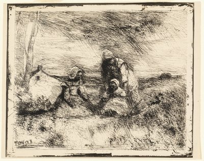 Mladší sestra od Jean Baptiste Camille Corot