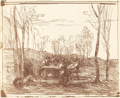 Oběd na mýtině od Jean Baptiste Camille Corot
