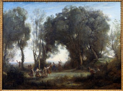 Matiné, nymfy tančí. Obraz Camille Corot (1796-1875) od Jean Baptiste Camille Corot