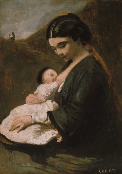 Matka a dítě, pravděpodobně 1860. od Jean Baptiste Camille Corot