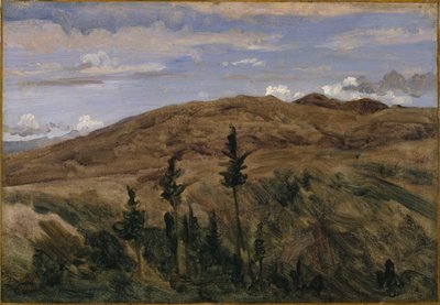Hory v Auvergne, 1841-42 (olej na papíře na plátně) od Jean Baptiste Camille Corot