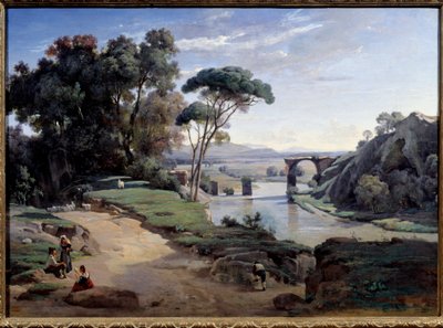 Most Narni poblíž Říma. Obraz Camille Corot (1796-1875) od Jean Baptiste Camille Corot
