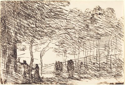 Orpheus Vedoucí Eurydice Orphee entrainant Eurydice, 1860. od Jean Baptiste Camille Corot