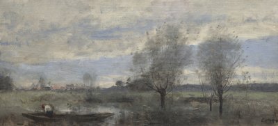 Palluel, Bootsfahrer in den Sümpfen von Jean Baptiste Camille Corot