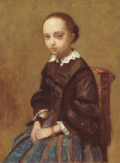 Portrét dívky, 1857-58 od Jean Baptiste Camille Corot