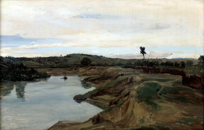 Poussins Spaziergang, Die römische Campagna, 1826-1828 von Jean Baptiste Camille Corot