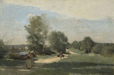 Road by the Water, c.1865?-70 od Jean Baptiste Camille Corot