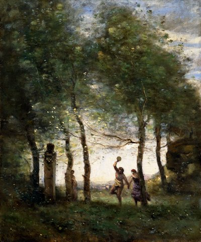 Malé Bacchanale, 1874 od Jean Baptiste Camille Corot