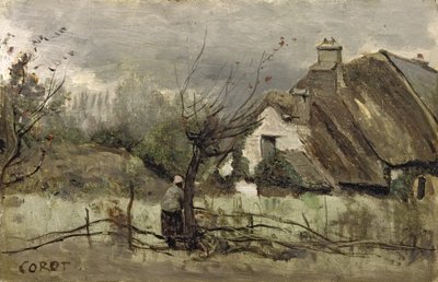 Došková chata v Pikardii od Jean Baptiste Camille Corot