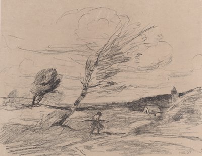 Závan větru Le Coup de Vent, 1871. od Jean Baptiste Camille Corot