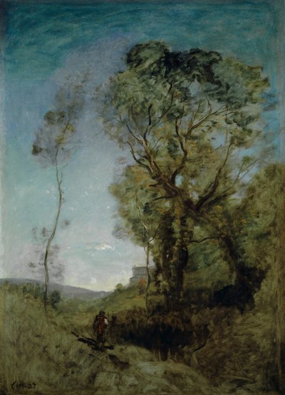 Italská vila za borovicemi, 1855-65 od Jean-Baptiste-Camille Corot