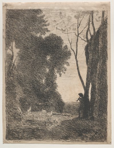 Malý ovčák od Jean Baptiste Camille Corot