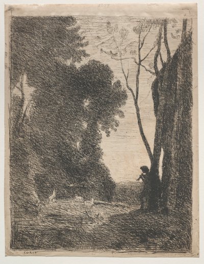 Malý pastýř, 1855. od Jean Baptiste Camille Corot