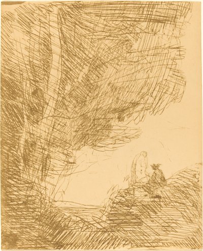 Básník a jeho múza (Le Poete et la muse) od Jean Baptiste Camille Corot