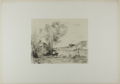 Jezdec v rákosí od Jean Baptiste Camille Corot