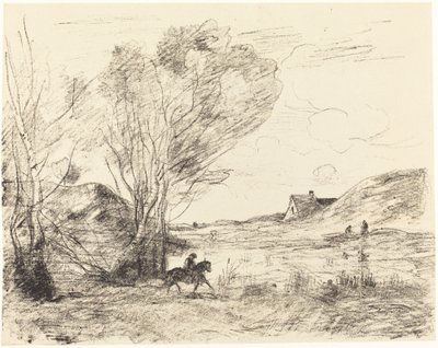 Der Reiter im Schilf, 1871 von Jean Baptiste Camille Corot