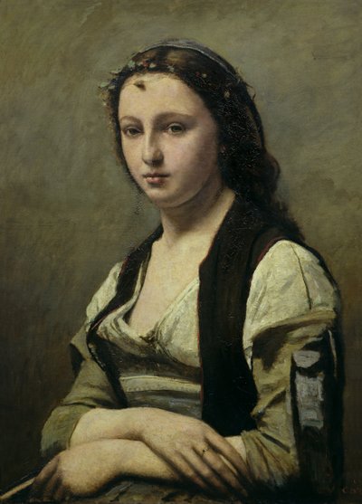 Žena s perlou, asi 1842 (olej na plátně) od Jean Baptiste Camille Corot