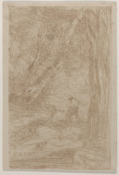 Der Holzfäller von Rembrandt Le Bûcheron de Rembrandt, Mai 1853 von Jean Baptiste Camille Corot