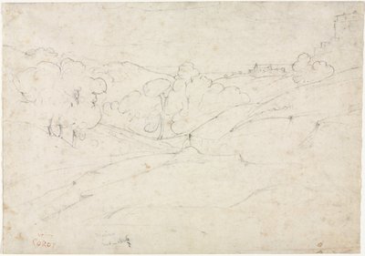 Pohled na Marino (recto) od Jean Baptiste Camille Corot