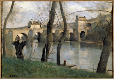 Pohled na most Mantes Obraz Camille Corot (1796-1875) 19. století Sun. 0,38x0,55 m Pařížské musee du Louvre od Jean Baptiste Camille Corot