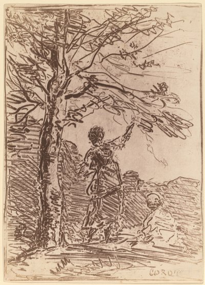 Mladá žena a smrt od Jean Baptiste Camille Corot
