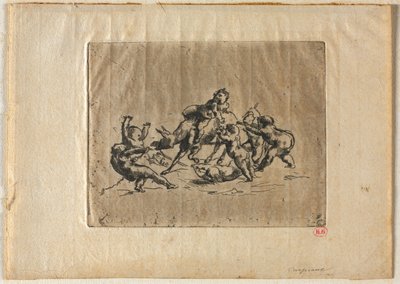 Bacchanal s dětmi a oslem. od Jean-Baptiste Carpeaux