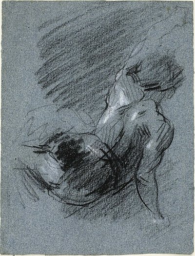 Pohled zezadu na sedící postavu, zvedající levou ruku od Jean-Baptiste Carpeaux
