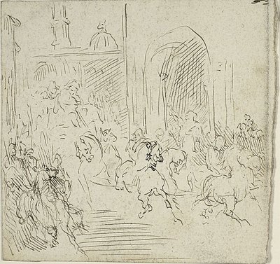 Jezdecká scéna ve městě od Jean-Baptiste Carpeaux