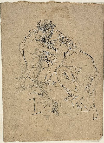 Objímající se sedící pár od Jean-Baptiste Carpeaux