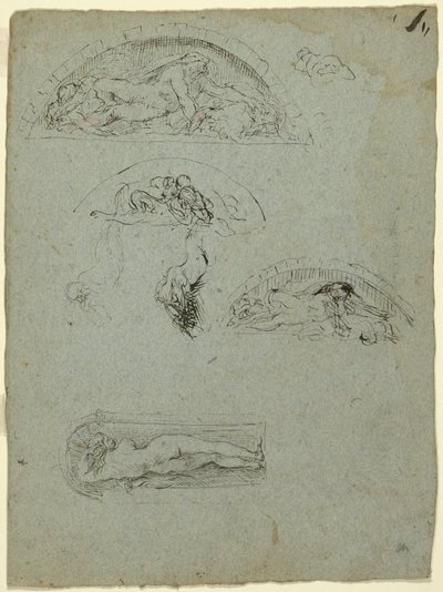 Stálá postava ve výklenku a studie pro skupinu Ugolino, 1857-58 od Jean-Baptiste Carpeaux